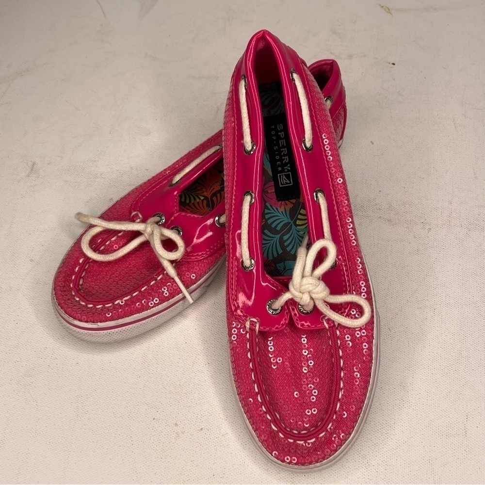 Sperry Biscayne hot pink loafers